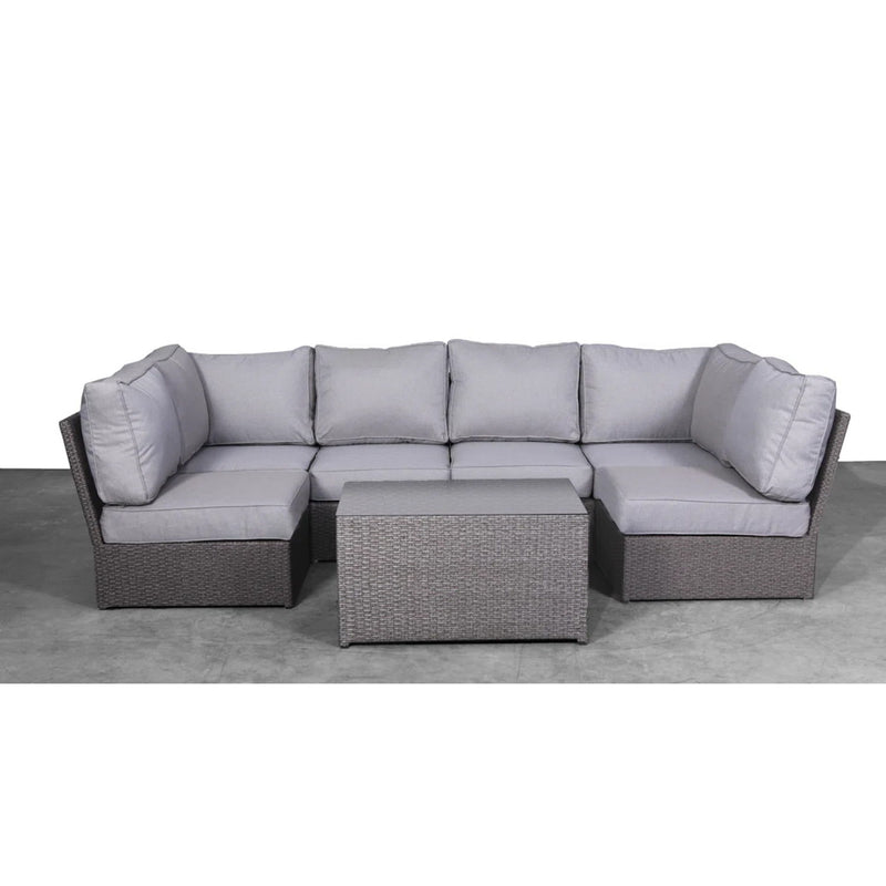 Comfortable Modern Patio Rattan Sectional Set With Cushions