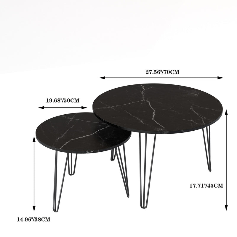 Round Nesting Coffee Table For Living Room (Set of 2)