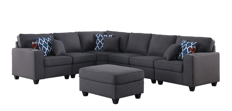 Cooper - Comfort Sectional Sofa With Ottomans And Cupholder
