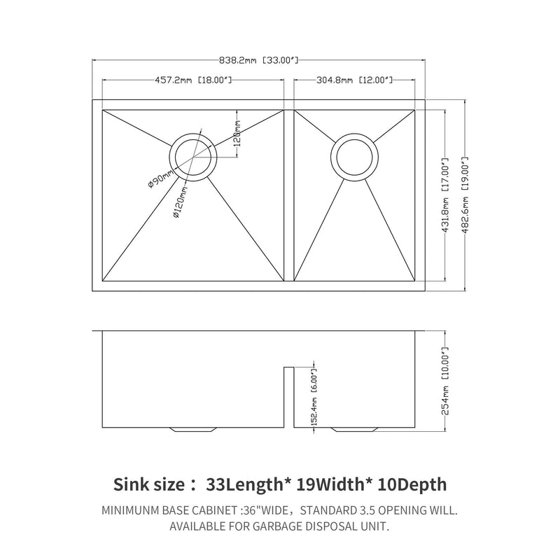 Modern Double Bowl Undermount Kitchen Sink 50 / 50 Design Stainless Steel