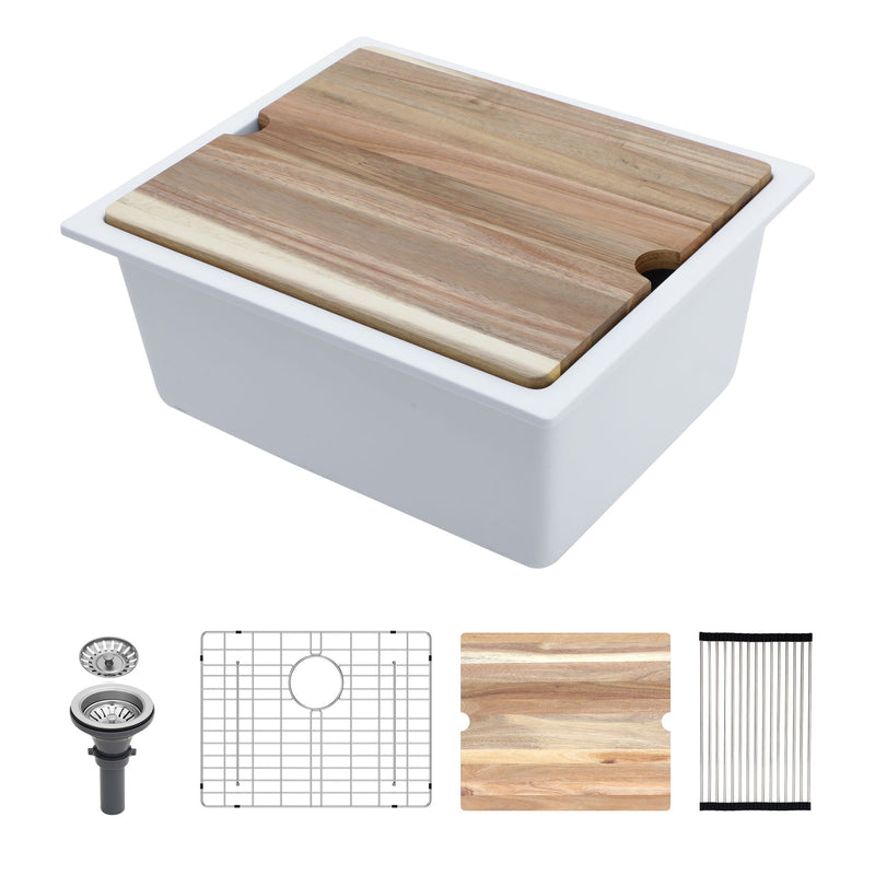 Quartz Composite Kitchen Sink With Workstation, Undermount