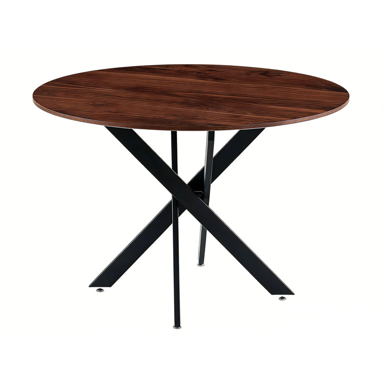 Mid-Century Dining Table For 4 - 6 People With Round Table Top, Pedestal Dining Table, End Table Leisure Coffee Table, Cross Leg