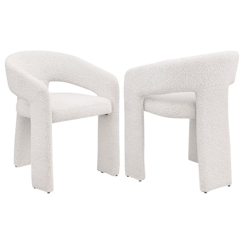 Cedral - Upholstered Dining Side Chair With 3 Legged Design - Cream