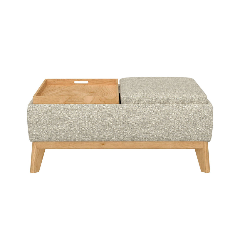 Reversible Tray Ottoman - Tan