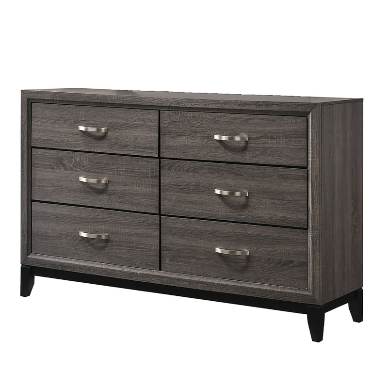 Contemporary 6 Drawer Dresser With Handles
