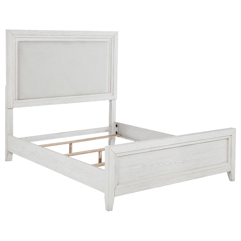Inverness - Queen Upholstered Panel Bed With Padded Headboard Frame - White