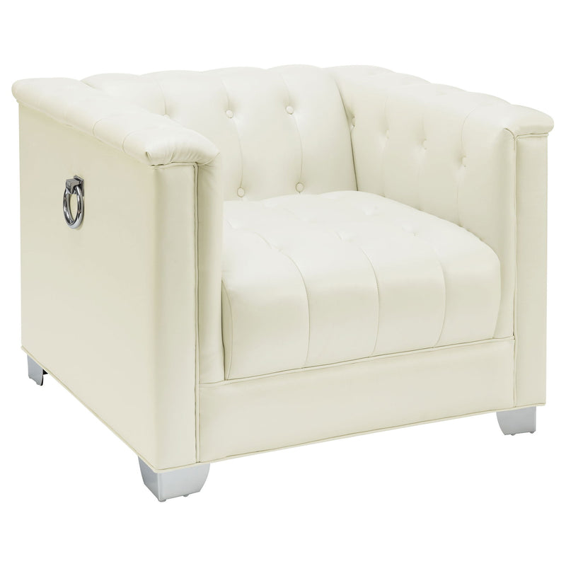 Earline - Upholstered Track Arm Accent Chair - White