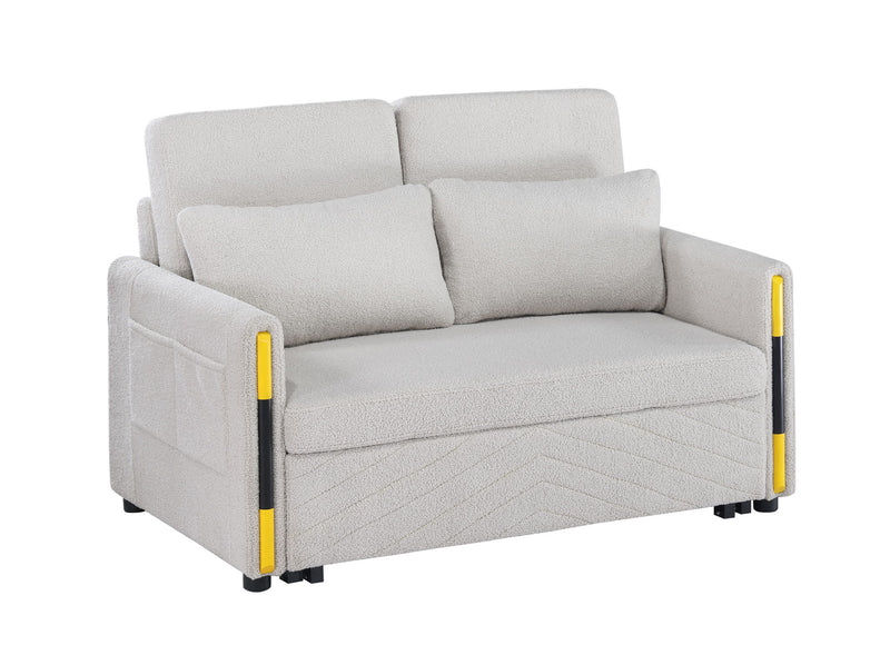 Percy - Teddy Sleeper Loveseat With Dual-Pull Sleeper Design