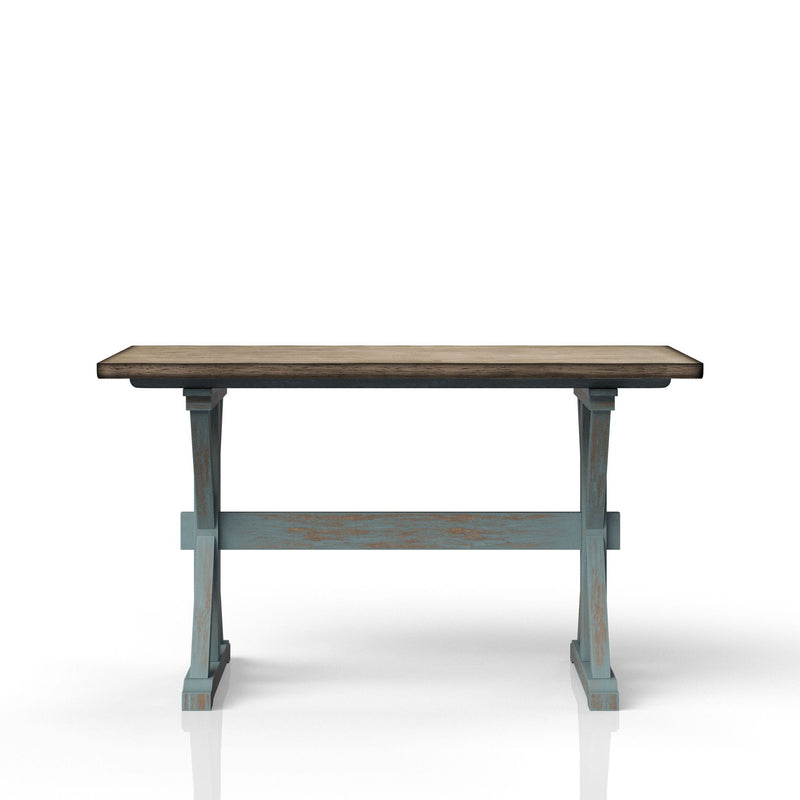 X Based Counter Height Dining Table - Aqua Blue