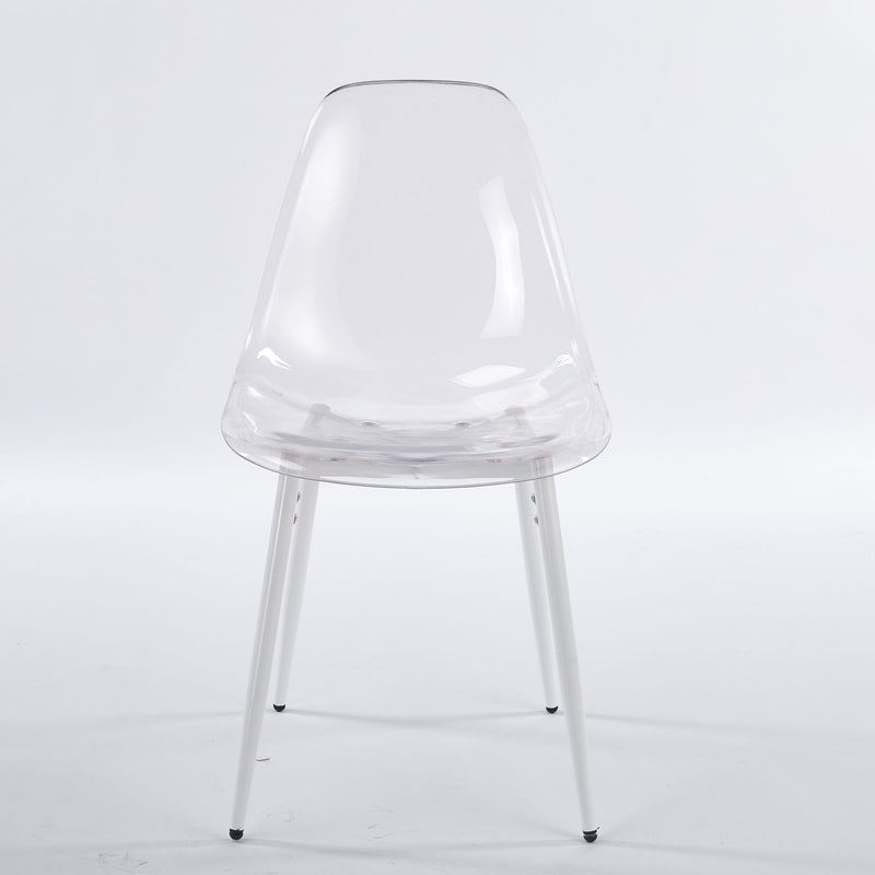 Transparent Dining Chair (Set of 4) - Matte White