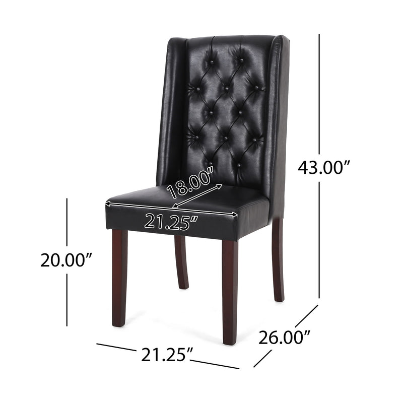 Sophisticated Tufted Dining Chair With High Back Design