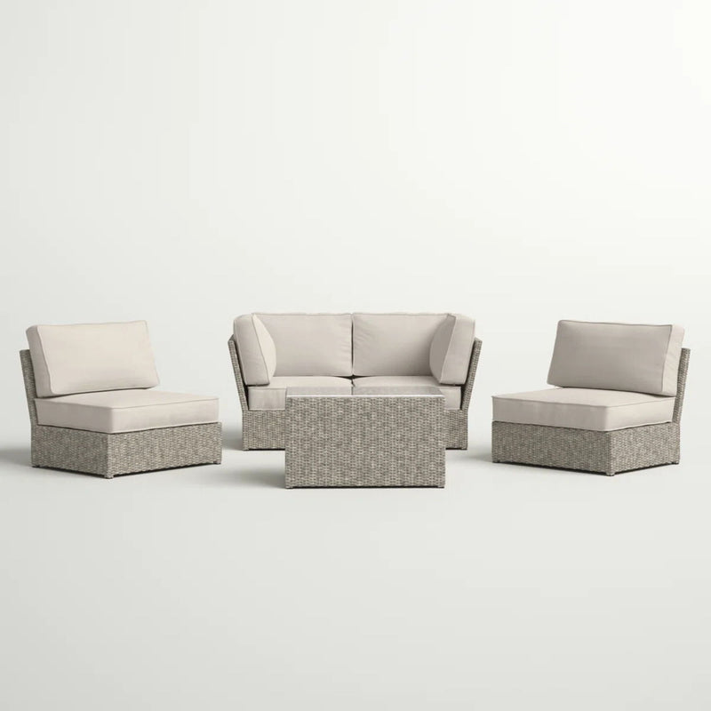 Stylish Modular Wicker Patio Seating Group