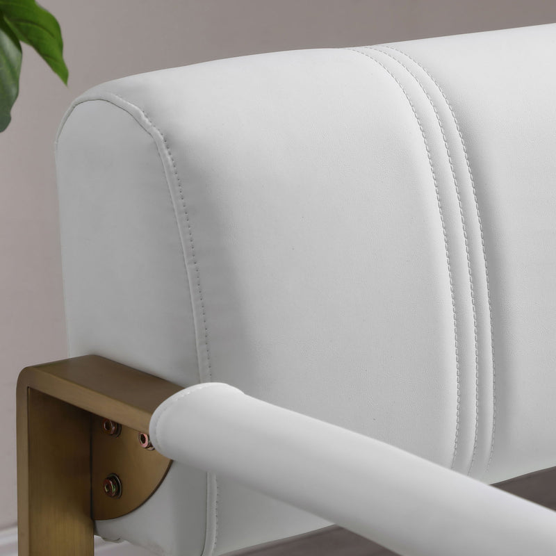 Modern Upholstery Accent Loveseat Sofa For Living Room 2 Seater With Metal Arms