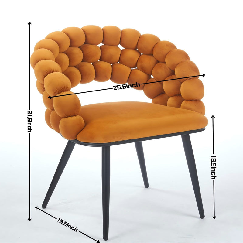 Modern Chair With Tube Legs, Soft Cushions And Comfortable Backrest