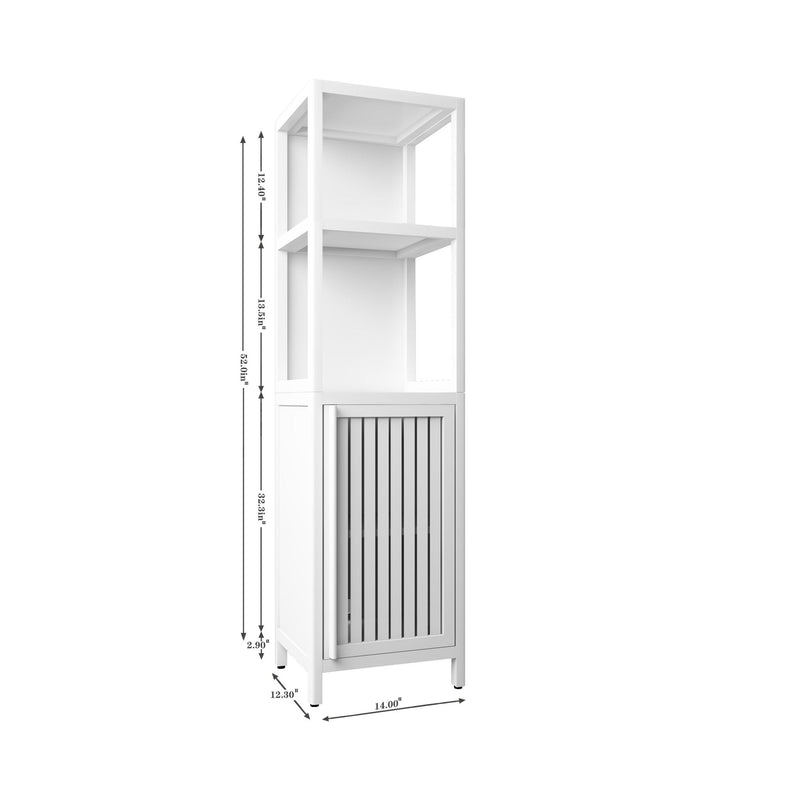 Storage Cabinet With Tall Tower, Multifunctional For Bathroom