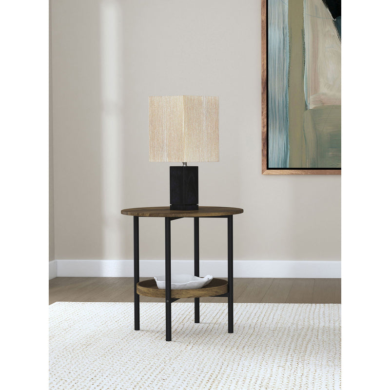 Kavita - Round Top Side End Table - Brown