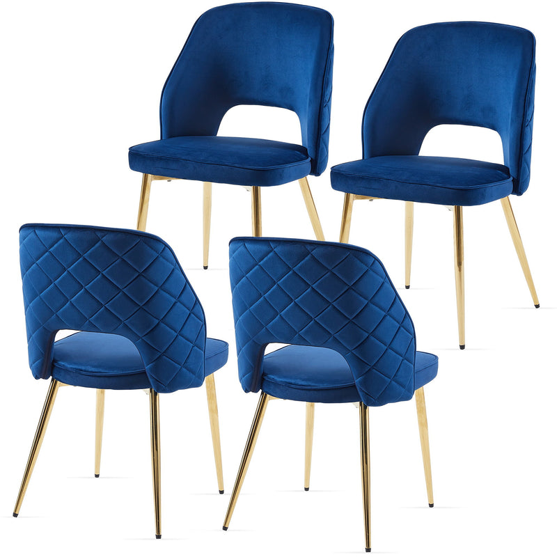 Dining Chairs With Metal Legs And Hollow Back Upholstered Dining Chairs
