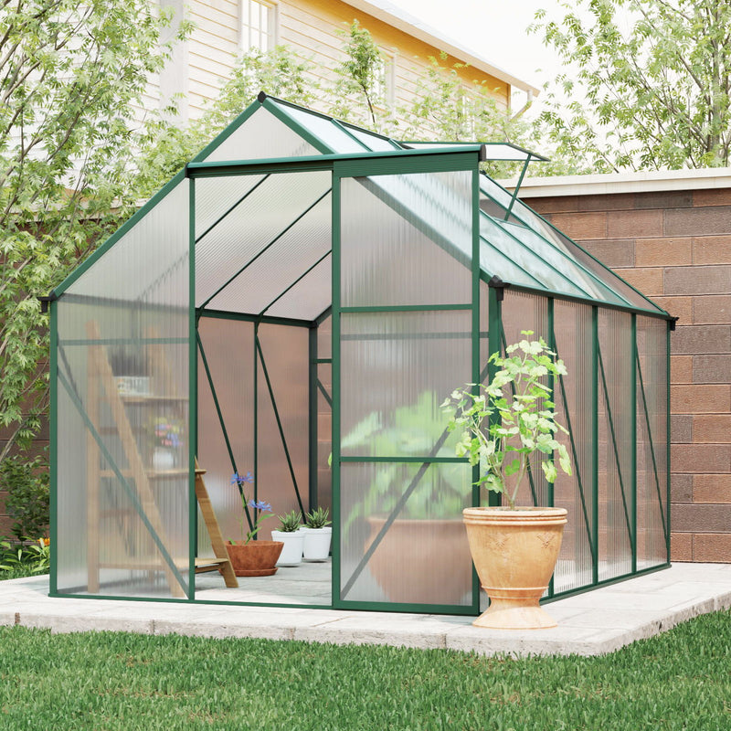 Polycarbonate house Raised Base And Anchor Aluminum Heavy Duty Walk-In houses For Outdoor Backyard In All Season