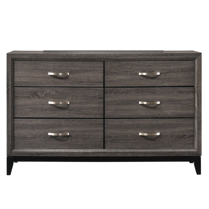 Contemporary 6 Drawer Dresser With Handles