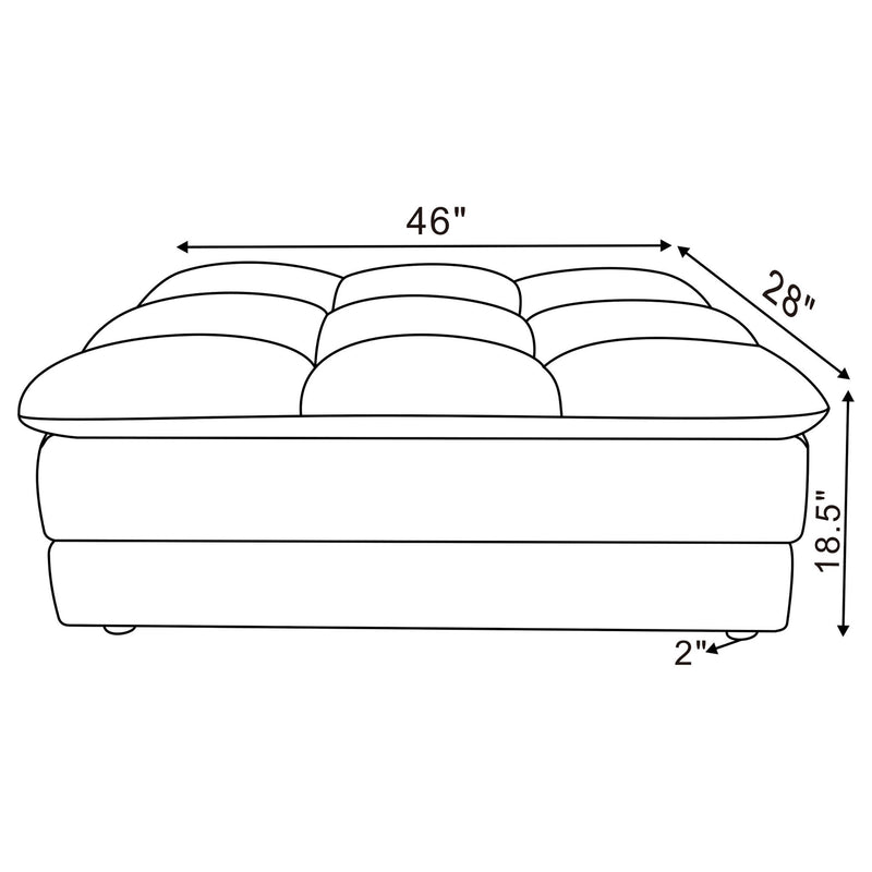 Azure - Upholstered Rectangular Ottoman - Blue