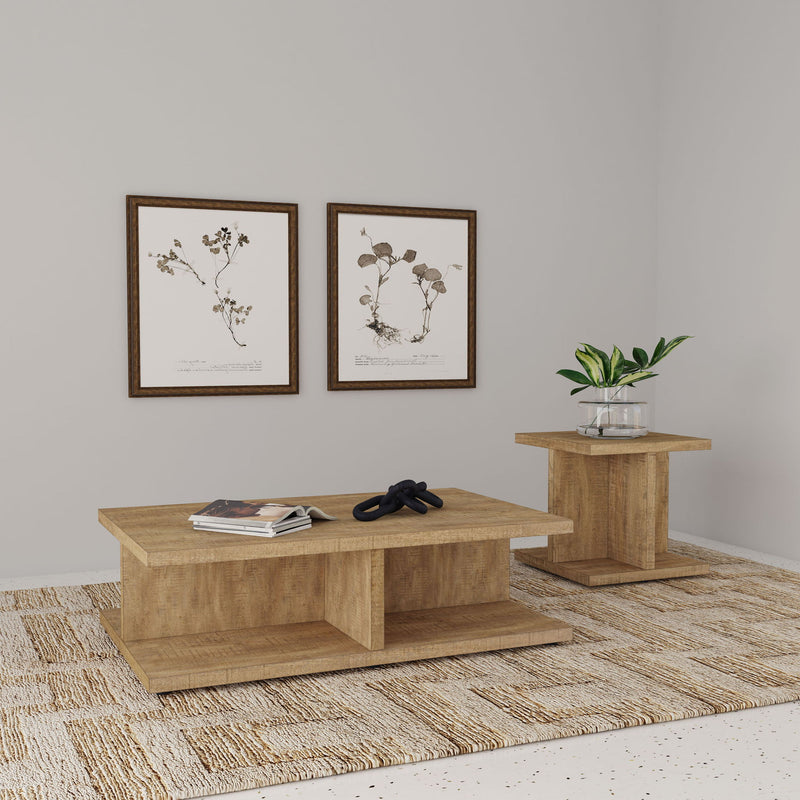 Metron - 2 Piece Coffee Table Set - Mango Color