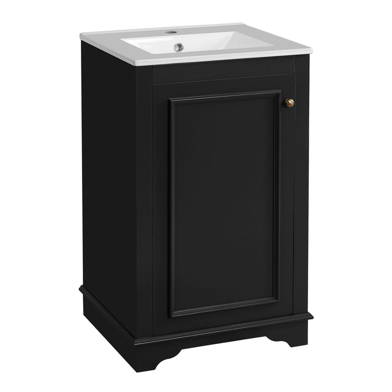 Bathroom Vanity With Sink, Freestanding Single Cabinet Set, Soft Close Door, Adjustable Shelf