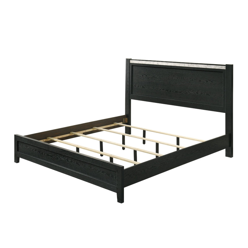 Contemporary Panel Bed With Accents