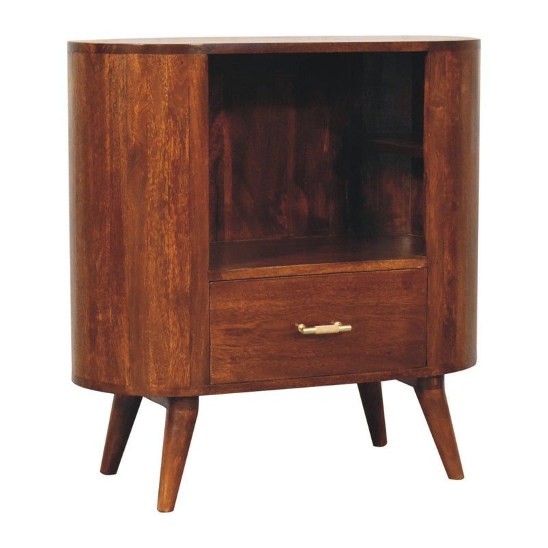Cortez - T Bar Open Slot Cabinet - Dark Brown