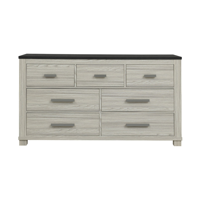 Augusta - Dresser, 7 Spacious Drawers, Block Feet - Beige Brown
