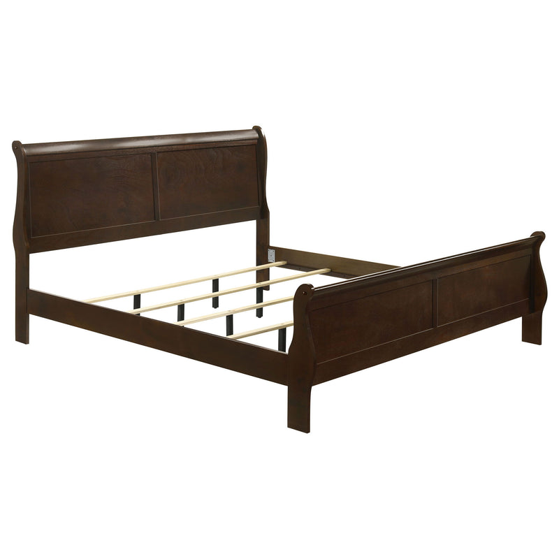 Graffenstaden - Eastern King Sleigh Bed With Curved Headboard And Footboard - Cappuccino
