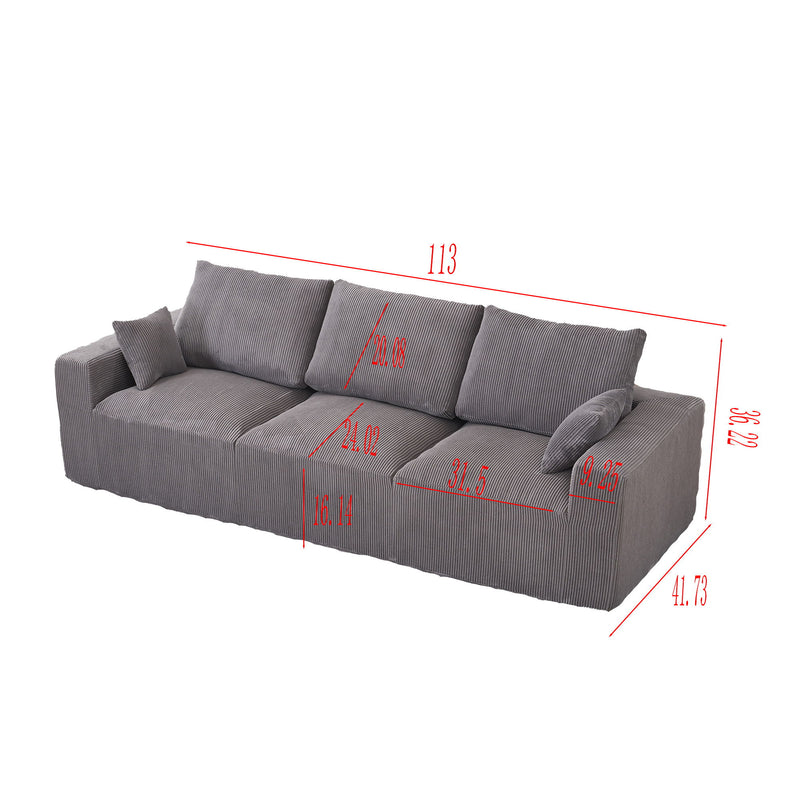 Modular Sectional Sofa With Extra Wide Cushion, USB / Type C Charger, Petal Armrest