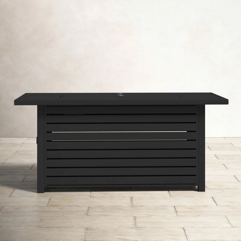 Propane / Gas Outdoor Fire Pit Table With Lid Durable Construction - Black