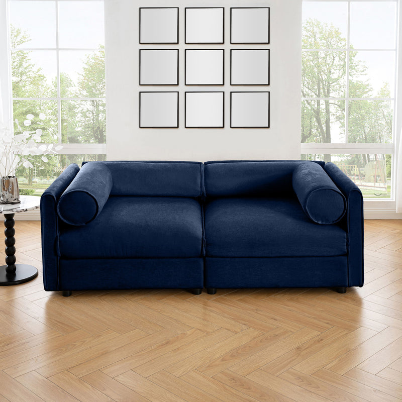 Stylish Sofa With Storage Seat And Cylindrical Backrest