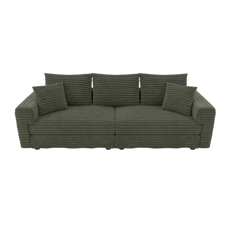 4 Seat Sofa, Modern Comfy Upholstered Sofa Cloud Couch, Deep Seat Couches With Soft Pillows