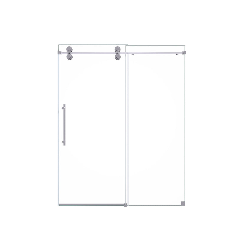 Frameless Single Sliding Shower Door With Clear Tempered Glass