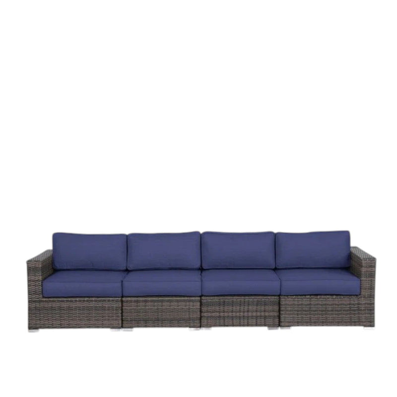 Luxurious Wicker Patio Sectional With Weather Resistant Sunbrella Cushions