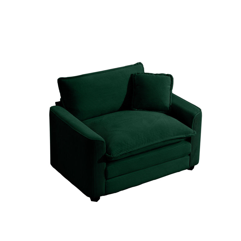 Modern Classic Fabric Single Chair Deep Seat Sofa With Pillow