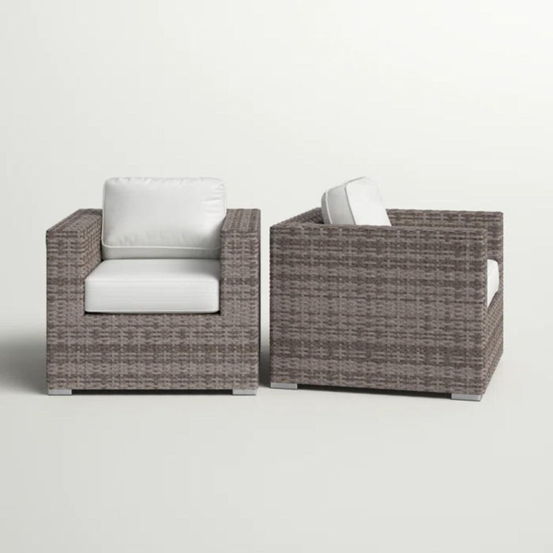 Grade - Club Patio Chair With Sunbrella Cushions (Set of 2) - Gray Mix / White