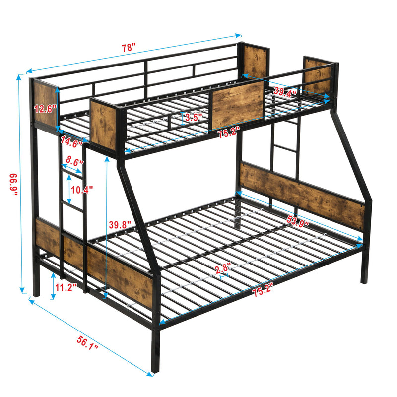 Modern Metal Bunk Bed With Dual Side Ladder And Metal Desig