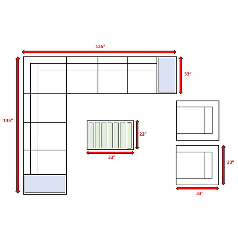 Stylish Entertainment Sectional Set, Outdoor Living