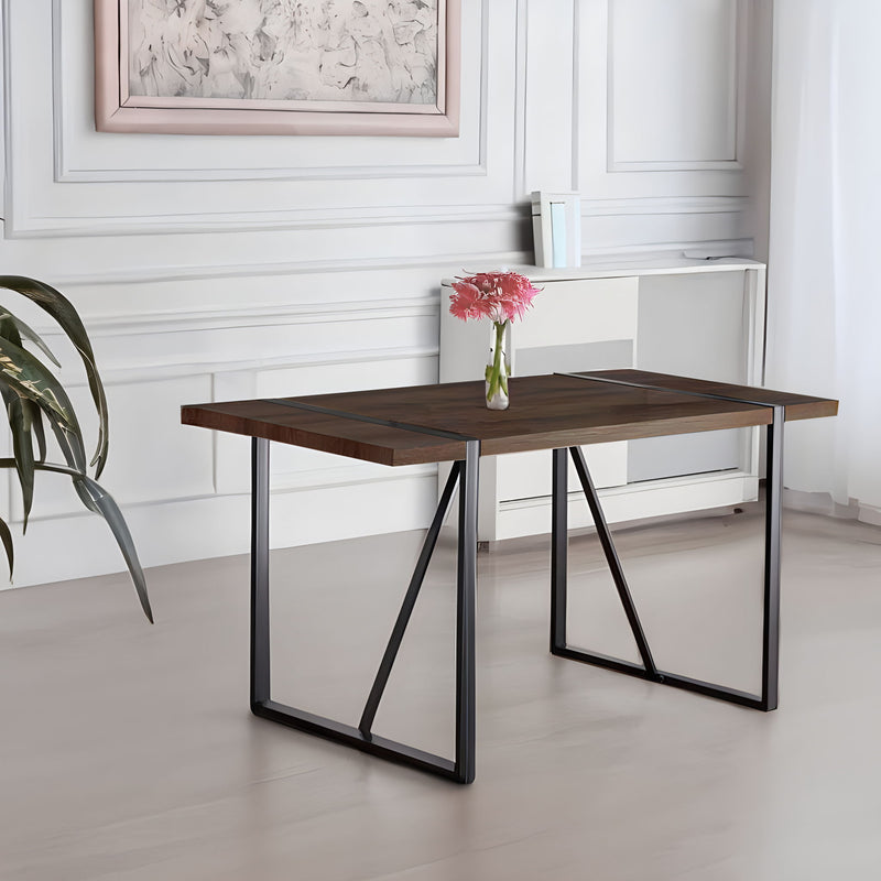Modern Dining Table With Metal Legs For 4 - 6 Person