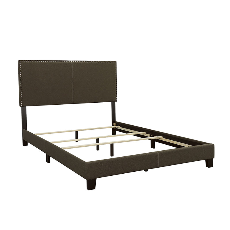 Queen Bed With Nailhead Trim - Charcoal