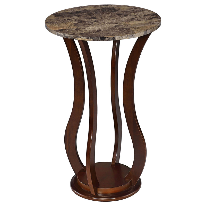 Round Accent Table - Brown
