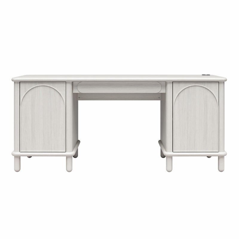 Selena - Double Pedestal Desk - Rustic White