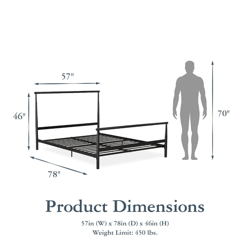 Calixa - Full Bed, Adjustable Height, No Box Spring Needed - Black