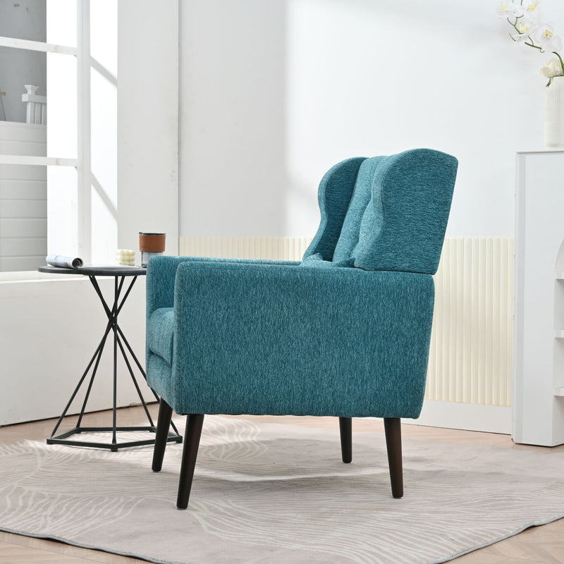 Modern Accent Chair Upholstered Foam Filled Living Room Chairs Comfy Reading Chair Mid-Century Modern Chair With Fabric Lounge Arm Chairs Armchair For Living Room Bedroom