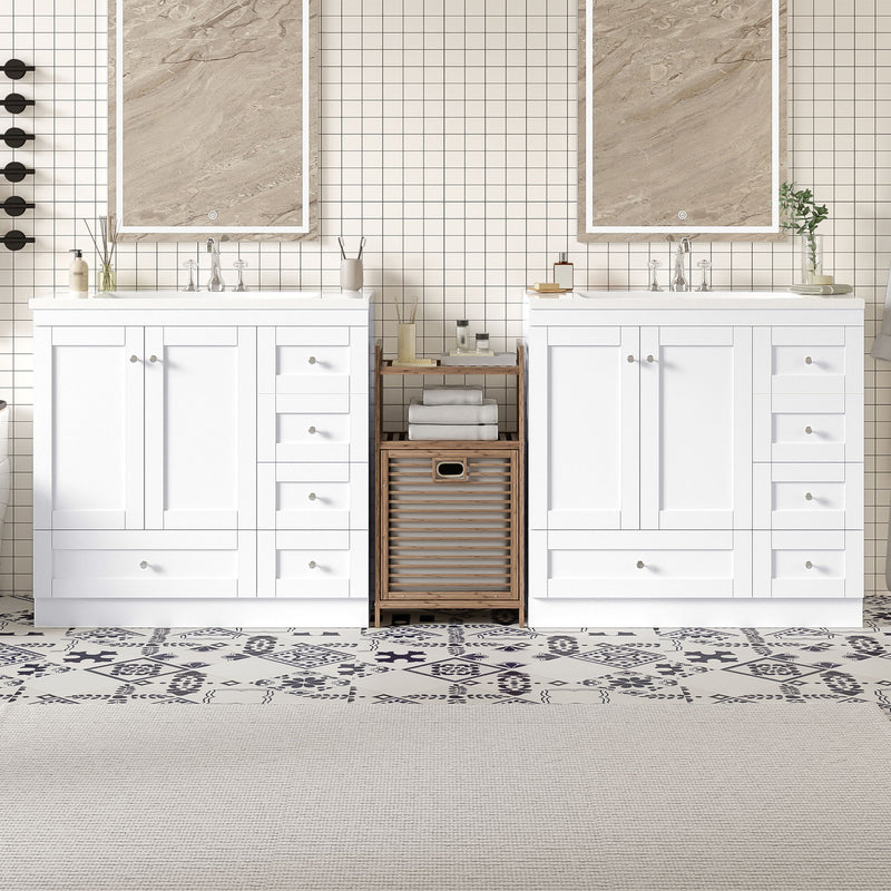 Shaker Free Standing Bathroom Vanity Cabinet With Sink, Soft Close Drawers, Soft Close Doors