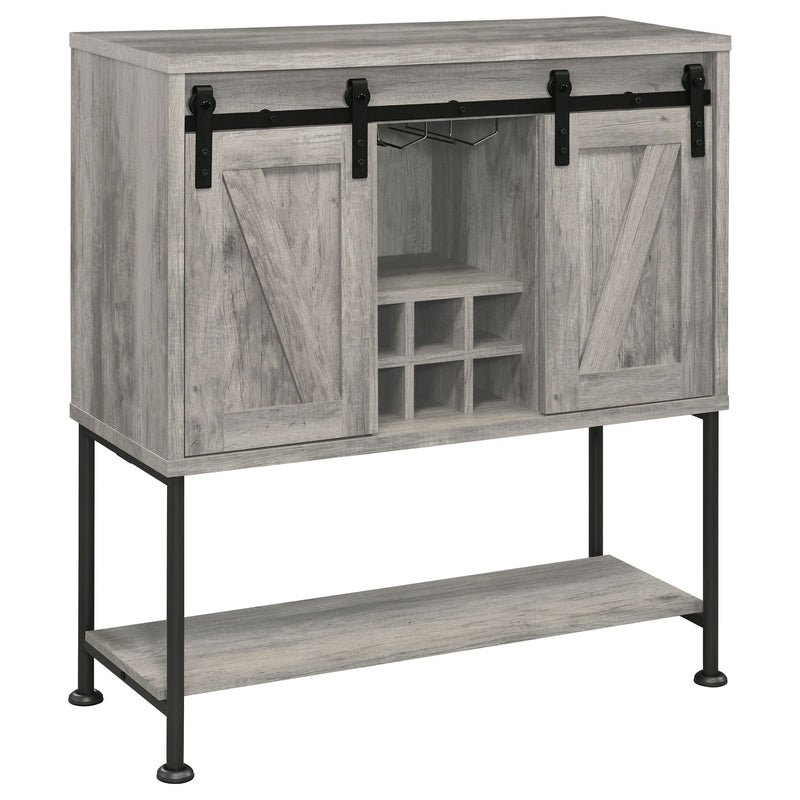 Hovander - Sliding Door Bar Cabinet - Gray
