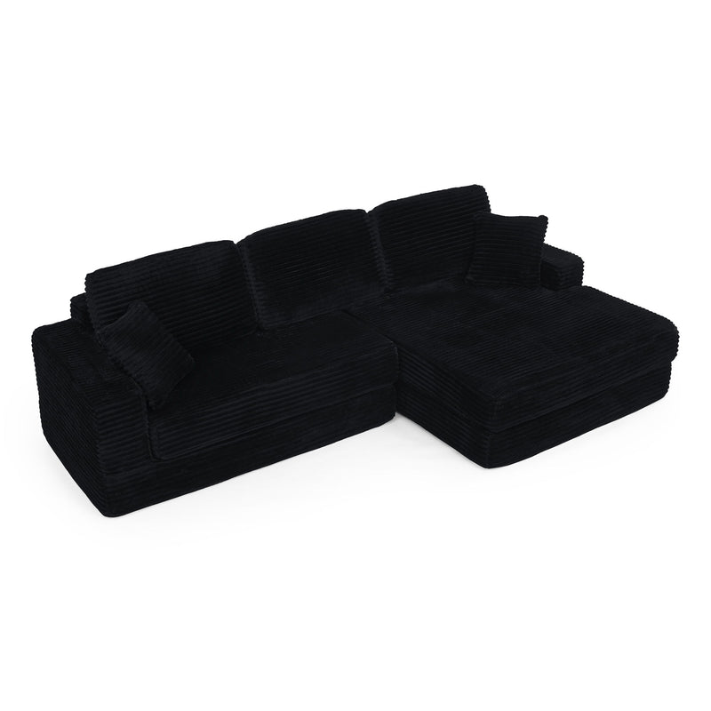 Modern Minimalist L Shape Modular Sectional Sofa, Couch