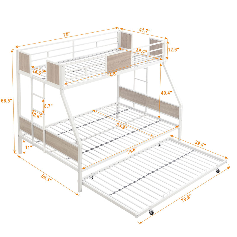 Modern Metal Bunk Bed With Dual Side Ladder And Metal Desig